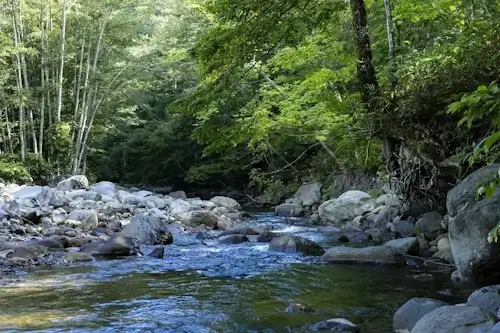 初秋の檜枝岐川