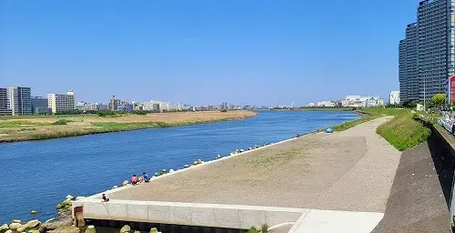 風景　多摩川　六郷橋